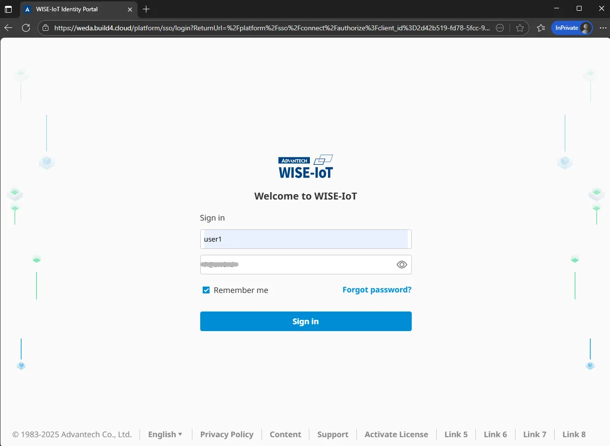 WEDA Sign In the WISE Portal